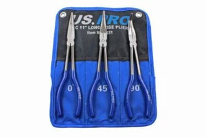 US PRO Tools 3pc 11'' (275mm) Long Reach Nose Pliers, Plier Set New 1831, Blue - Picture 1 of 1