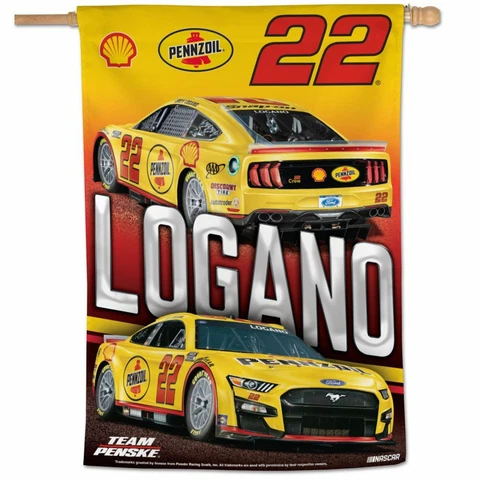 Joey Logano 2022 Wincraft #22 Shell/Pennzoil 28x40 Vertical Flag FREE SHIP! Cover