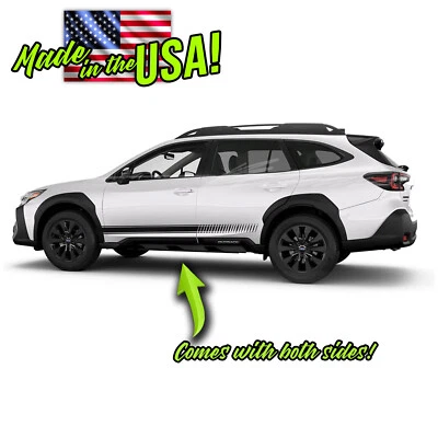 Strobe 2 Rocker Door Racing Stripes Decals Fits 2014-2023 Subaru Outback - Image 1 of 2