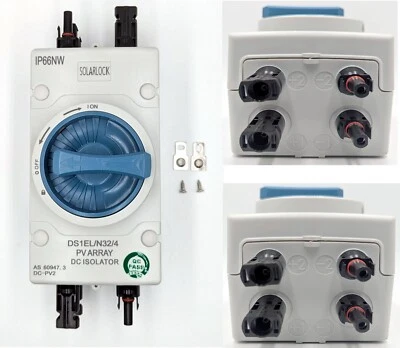 SOLARLOCK PV DC-Trennschalter Hauptschalter 32A /1000VDC 8 Polig MC4 IP66 für 2 Strings