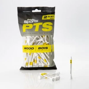 Wood Golf Tees - 100 Count, 2-3/4 Inch - White - #1 Brand on Tour - Striped - Picture 1 of 7
