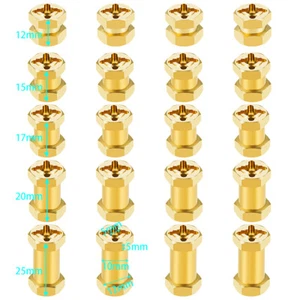 4x 12mm Brass Wheel Hex Hub Extension Hex Drive Adapter for 1/10 Axial SCX10 D90 - Picture 1 of 15