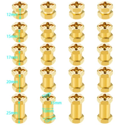 4x 12mm Brass Wheel Hex Hub Extension Hex Drive Adapter for 1/10 Axial SCX10 D90 - Image 1 of 4