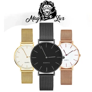 Orologio uomo donna unisex cinturino cassa grande in acciaio cari colori - Foto 1 di 21