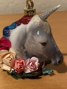 Unicorn Christmas Ornament Glass Colorful Decoration 3.5” - Picture 1 of 2