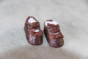 Zapatos de cuero para muñeca antigua ~ Kestner Jumeau Bru Jne 1-1/8" (30 mm) #325 Dolantik - Imagen 1 de 8