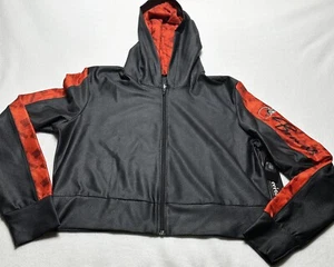 Cleveland Browns Cropped Hoodie Zipper Women's Large Charcoal NWT NFL Speckled - Picture 1 of 9