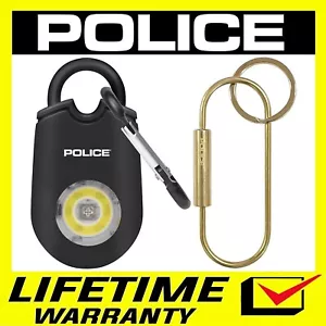 Personal Safety Alarm Keychain Police Mini Siren Flashlight Pocket Alarm Black - Picture 1 of 10