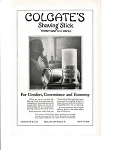 Colgate Shaving Stick Print Ad 1924 Man Shaving - Picture 1 of 1