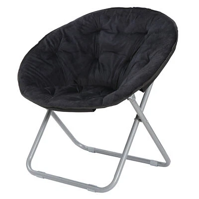 Moon Chair Seat Stool Saucer Chair Soft Folding with Metal Frame Home Decor - Imagem 1 de 4
