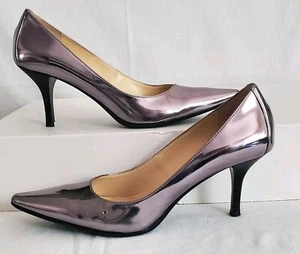 Zapatos de salón Calvin Klein para mujer de 3" con plataforma de tacón alto metálicos plateados púrpura 9,5 - Imagen 1 de 16