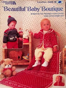 Knit & Crochet Baby Pullovers Vests Hats Patterns By Leisure Arts - Picture 1 of 3