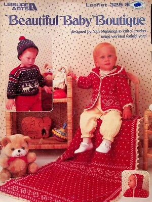 Knit & Crochet Baby Pullovers Vests Hats Patterns By Leisure Arts - Image 1 of 3