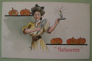 Cartolina antica Germania primi '900 HCB Halloween-- Halloween - Foto 1 di 6