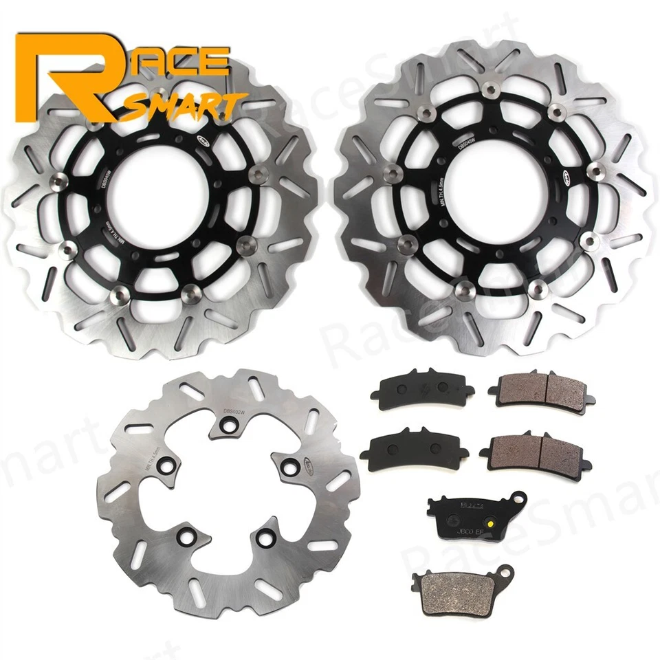 For Suzuki GSXR1000 2012 2013 2014 2015 Front Rear Brake Discs Rotors + Pads Set - Image 1 of 4