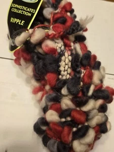 Sensations Sophisticates Ripple, Red/White/Black Multi Knit Crochet Craft Yarn - Picture 1 of 5