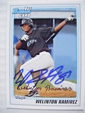 WELINTON RAMIREZ signed BLUE JAY 2010 Bowman baseball card AUTO Autographed BP35