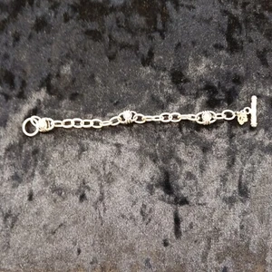 Tagliamonte Link Station Charm Bracelet 14k Yellow Gold & 925 Sterling Silver 7” - Picture 1 of 6