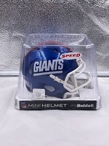 New York Giants NFL Riddell Speed Blue Script Alternate Mini Helmet