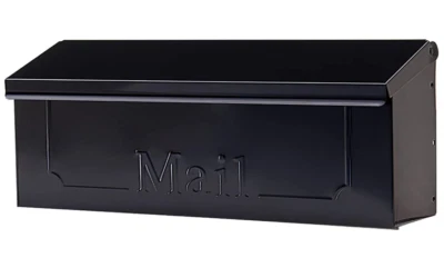 Wall Mount Mail Box Black Heavy Duty Galvanized Steel Rust Resist Mailbox Home - Image 1 of 4