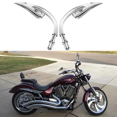 Chrome Teardrop Motorcycle Rear View Side Mirrors 10mm For Victory Vegas Jackpot - Image 1 of 4