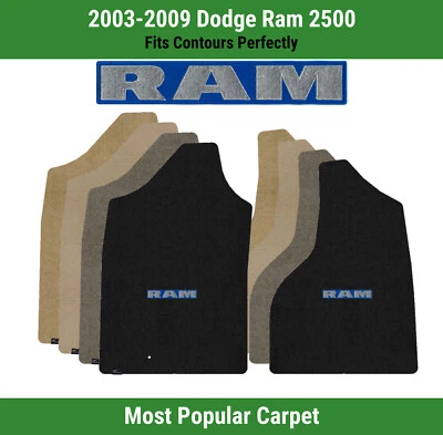 Alfombrillas delanteras Lloyd Ultimat para Dodge Ram 2500 '03-09 con Ram plateada sobre azul Foto 1 de 4