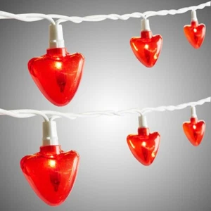 Valentine's Day Red Hearts Heart String Lights ~ 20 Light String - Picture 1 of 2