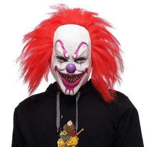 Scary Joker Masks for Halloween Adults Creepy Clown Evil Face Mask - Picture 1 of 5