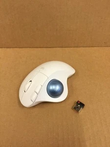 LOGITECH Ergo M575 White Wireless Trackball Ergonomic Mouse w/ Receiver, WORKING - Picture 1 of 8