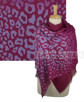 GUCCI SCARF LEOPARD GG GUCCISSIMA LOGO SIGNATURE PRINT MODAL 75" x 27.5" - Image 1 of 4