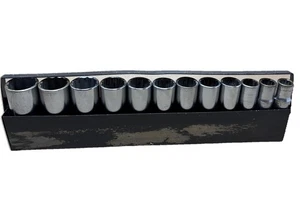 Juego de enchufes Craftsman 12 piezas de profundidad 1/2" unidad 12pt serie VV con bandeja EE. UU. De colección - Imagen 1 de 24