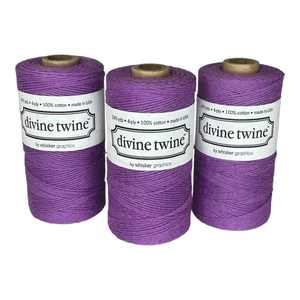 NEW (3) Divine Bakers Twine USA Made 100% Cotton 240 Yards 4 PLY Purple String - Picture 1 of 5