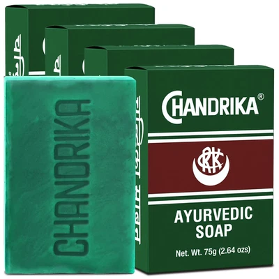 Jabón Ayurvédico Chandrika | Barra Orgánica con Aceite Vegetal | 100% Natural para Hombre Foto 1 de 4