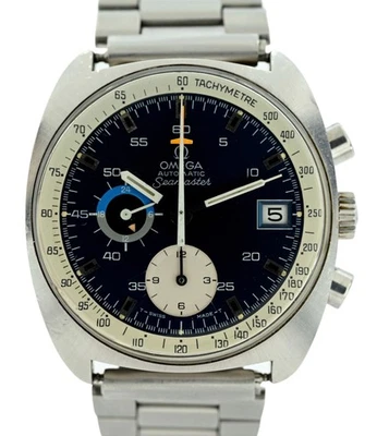 Omega 38mm Jedi Automatic Cal 1040 Chronograph Blue Dial SS Watch! Ref: 176.007! - Image 1 of 4