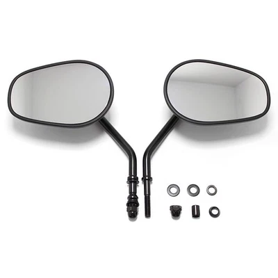 Black Motorcycle Rearview Mirrors For Harley Davidson Road King FLHTC Classic A - Image 1 of 4