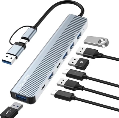 Multiport Adapter USB C Hub 3.0 Docking Station Fast Data Transfer Lightweight - Image 1 of 4