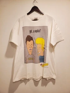 Vintage 1997 Beavis And Butthead Got... A Napkin? Shirt Size Large - Picture 1 of 11