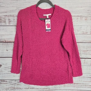 Seven7 Hot Pink Sweater Sm Popcorn Chenille Knobby Knit Soft Comfy Cozycore NWT - Picture 1 of 10