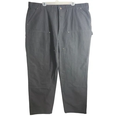 Carhartt Loose Fit Double Knee Front Work Pants Black 44x34 Men's Cotton Twill - Image 1 of 4