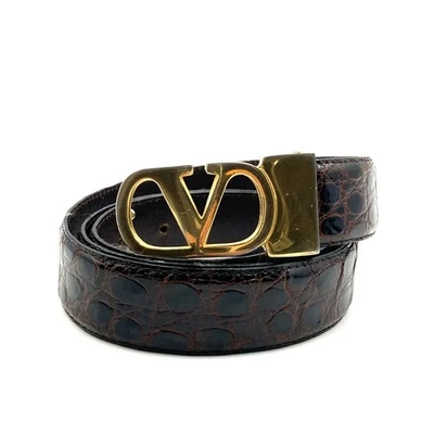 Valentino Garavani V logo Belt Leather Gold - Image 1 of 4