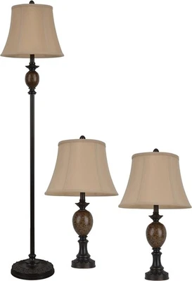 Decor Therapy Mae Table and Floor Lamp Set, Huntington Bronze with Light Marb... - Image 1 of 4