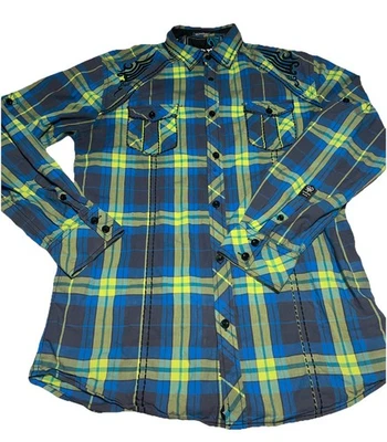 Roar Signature Button Down Shirt Mens Medium Velvet Embroidered Long Sleeve - Image 1 of 4