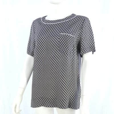 Peserico Satin Pocket T Shirt Blouse Womens Diamond Check Print Italian Designer - Image 1 of 4