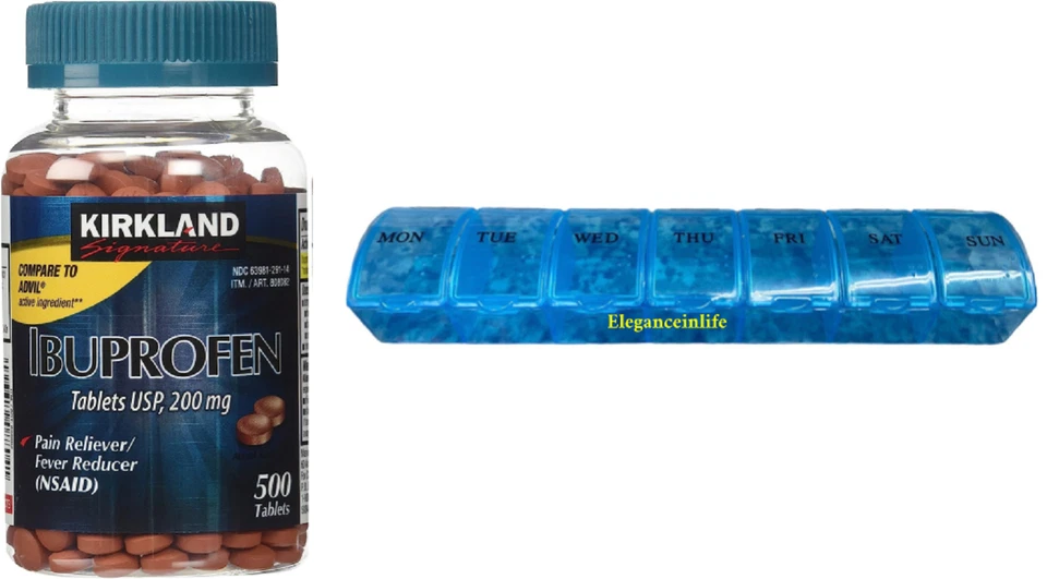 Ibuprofen Tablets USP 200 mg Pain reliever/Fever reducer  500 TB +Pill planner - Image 1 of 1