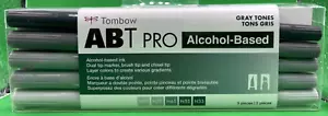 Tombow ABT Pro Dual Tip Marker, Gray Tones 56969 - Picture 1 of 2