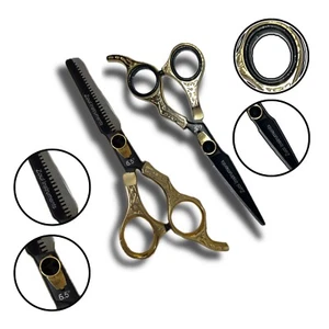 Professional Barber Hair Cutting Thinning Scissors Shears Set Hairdressing Salon - Picture 1 of 4