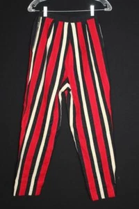 RARE VINTAGE 1960'S THICK WOOL RED, BLACK & WHITE CAPRIS SIZE 24" WAIST - Picture 1 of 4