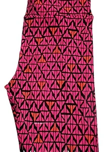 LuLaRoe Tall & Curvy 12-18 Leggings Black With Pink & Orange Airplanes NWOT - Picture 1 of 2