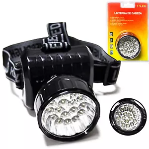 LINTERNA FRONTAL DE CABEZA 17 LED IMPERMEABLE CAZA CAMPING HEADLAMP WATERPROOF - Imagen 1 de 3