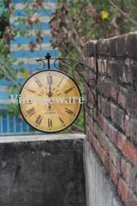 Orologio da parete doppio lato stazione Victoria ottone ferrovia antica nauti... - Foto 1 di 4